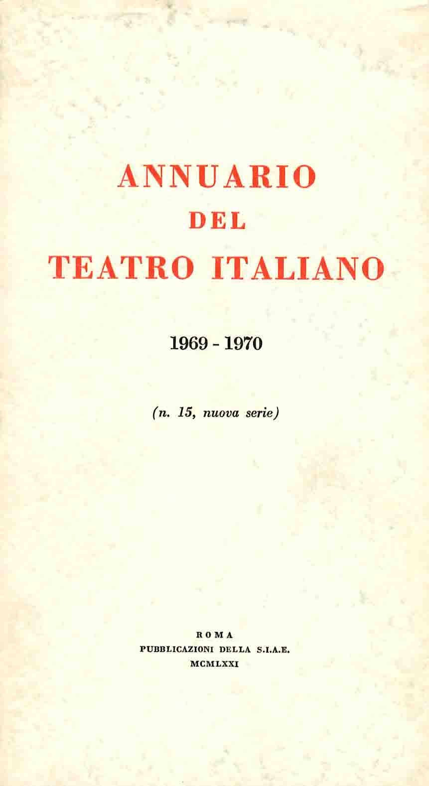 Annuario del Teatro Italiano